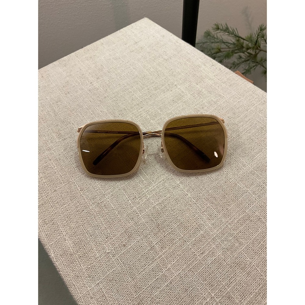Warby Parker Catori XW 1678 Sunglasses Rose Gold Champagne Amber Square Women